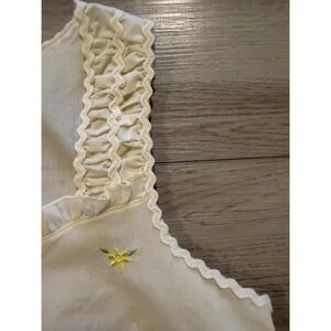 Cottagecore Camisole Boho Top Amanda Stewart Yellow Floral Embroidery Ruffle M